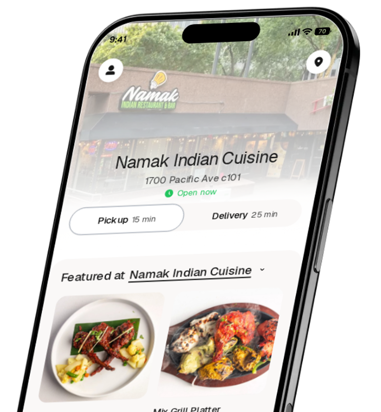 Namak Indian Cuisine app preview